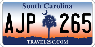 SC license plate AJP265