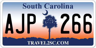 SC license plate AJP266