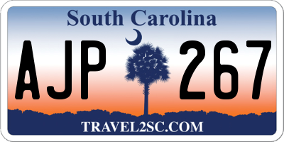SC license plate AJP267