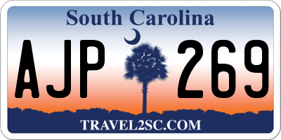 SC license plate AJP269