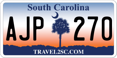 SC license plate AJP270