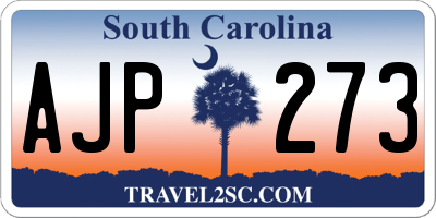 SC license plate AJP273