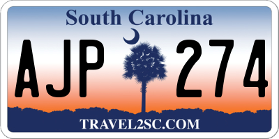 SC license plate AJP274