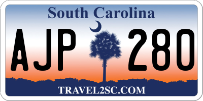 SC license plate AJP280