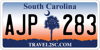 SC license plate AJP283