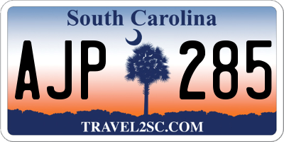 SC license plate AJP285