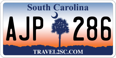 SC license plate AJP286
