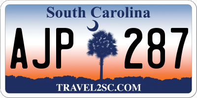 SC license plate AJP287