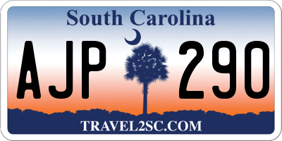 SC license plate AJP290