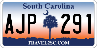 SC license plate AJP291