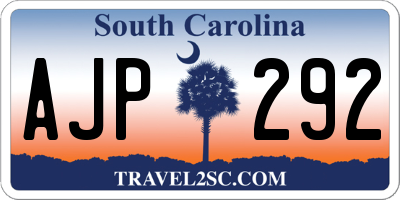 SC license plate AJP292
