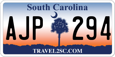 SC license plate AJP294