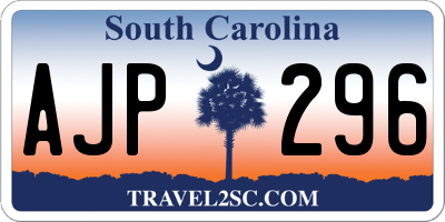 SC license plate AJP296