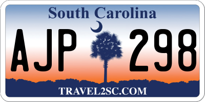 SC license plate AJP298