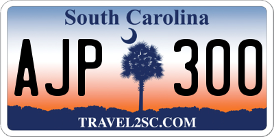 SC license plate AJP300