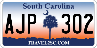 SC license plate AJP302
