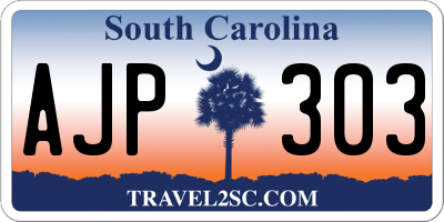 SC license plate AJP303