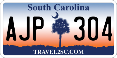 SC license plate AJP304