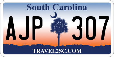 SC license plate AJP307