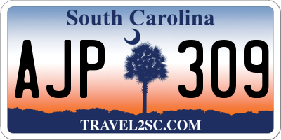 SC license plate AJP309