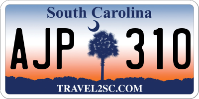 SC license plate AJP310