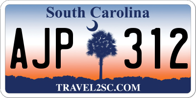 SC license plate AJP312