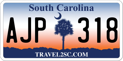 SC license plate AJP318