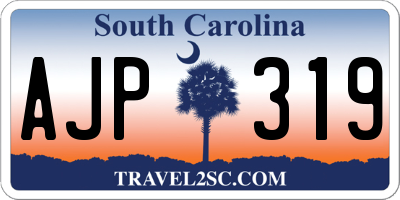 SC license plate AJP319
