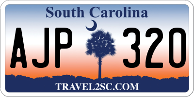 SC license plate AJP320