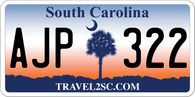 SC license plate AJP322