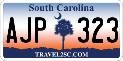 SC license plate AJP323