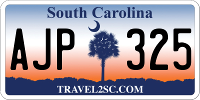 SC license plate AJP325