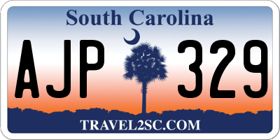 SC license plate AJP329