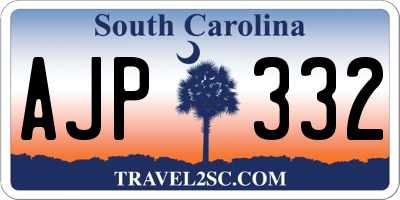 SC license plate AJP332