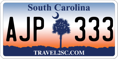 SC license plate AJP333