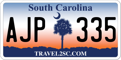 SC license plate AJP335
