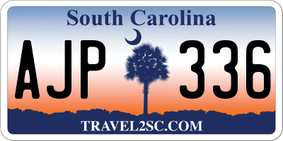 SC license plate AJP336