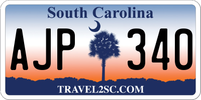 SC license plate AJP340