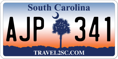 SC license plate AJP341
