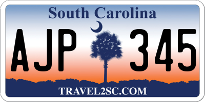 SC license plate AJP345