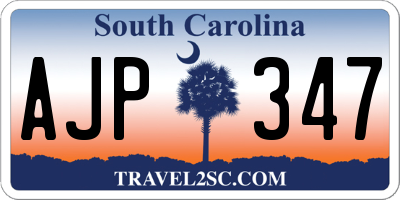 SC license plate AJP347