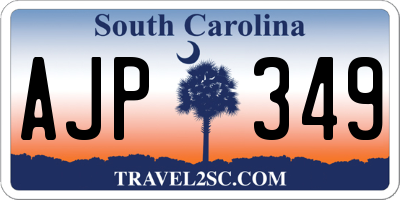 SC license plate AJP349