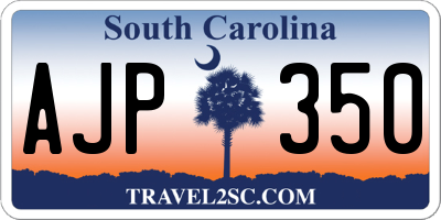 SC license plate AJP350