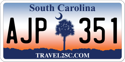 SC license plate AJP351