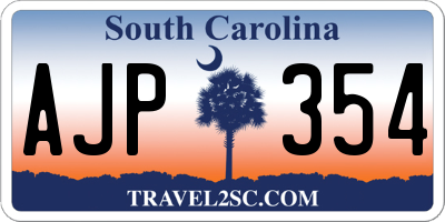 SC license plate AJP354