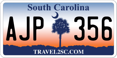 SC license plate AJP356