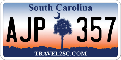 SC license plate AJP357