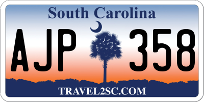 SC license plate AJP358