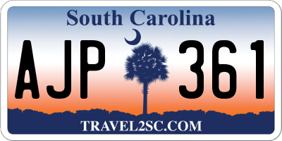 SC license plate AJP361