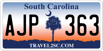 SC license plate AJP363